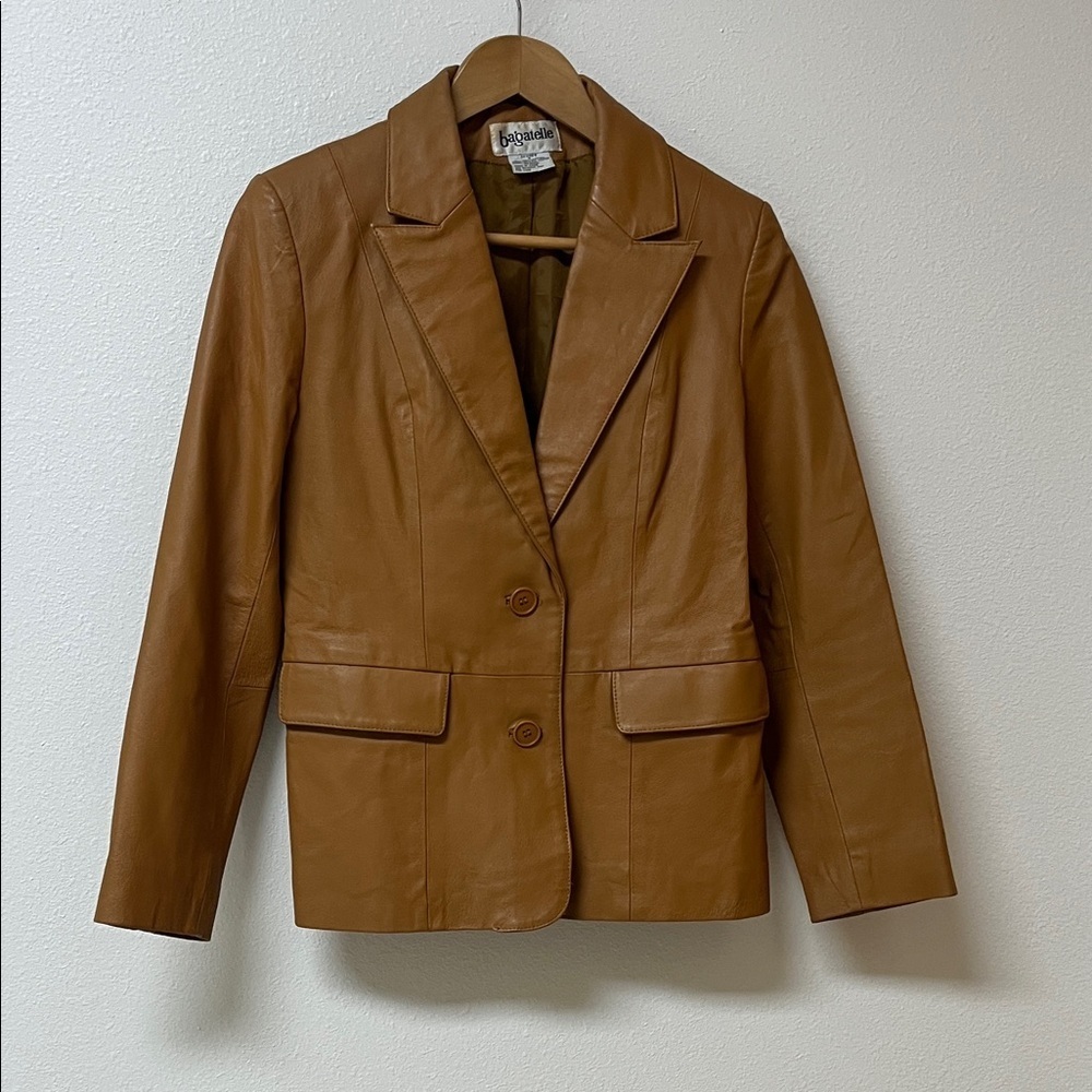 Bagatelle Tan Leather Blazer women’s size 4